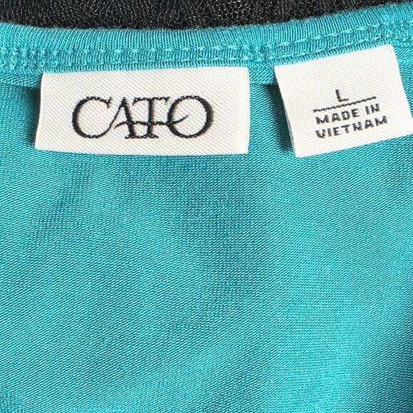 Cato Blue Lace Trim Cami Tank Top Size L - Picture 4 of 6